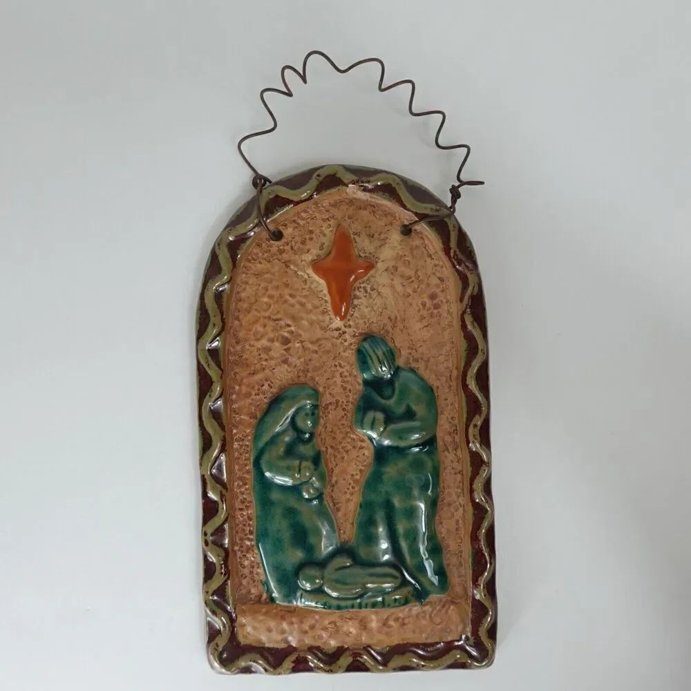 Nativity Christmas Pottery Wall Hanging